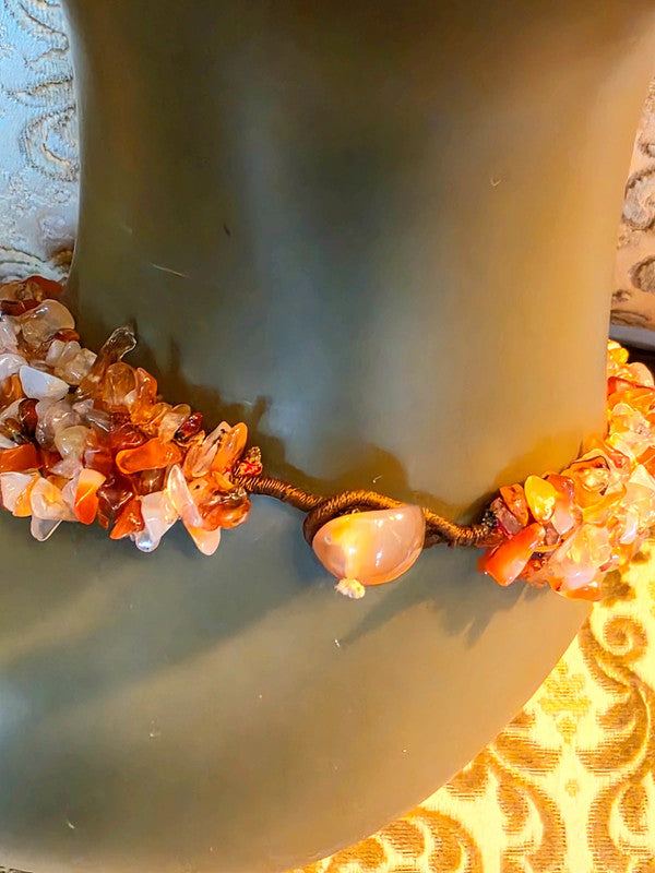 Vintage Carnelian Chip Necklace