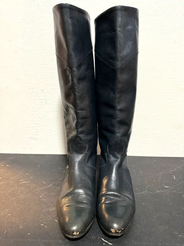 Vintage 80s Leather Pull up boots