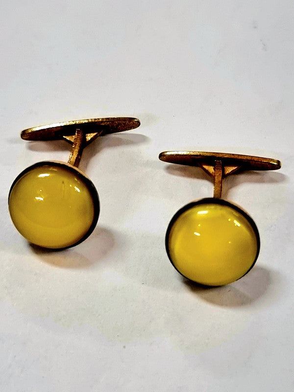 Vintage Yellow Stone Cufflinks
