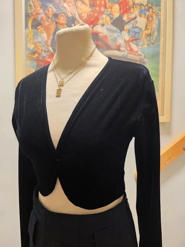 Vintage 80's Lulu Fl'h Velvet Crop Jacket