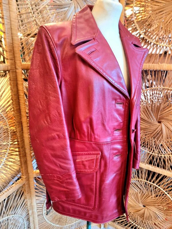 Vintage 60s / 70s Evlo Leather Clothing Jacket