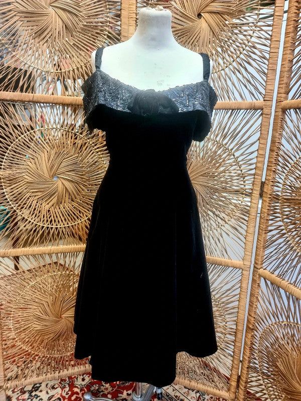 Vintage 80's Off the Shoulder Dress