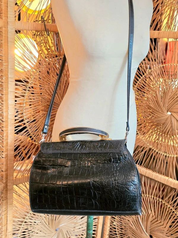 Vintage 80's Genuine Leather Handbag