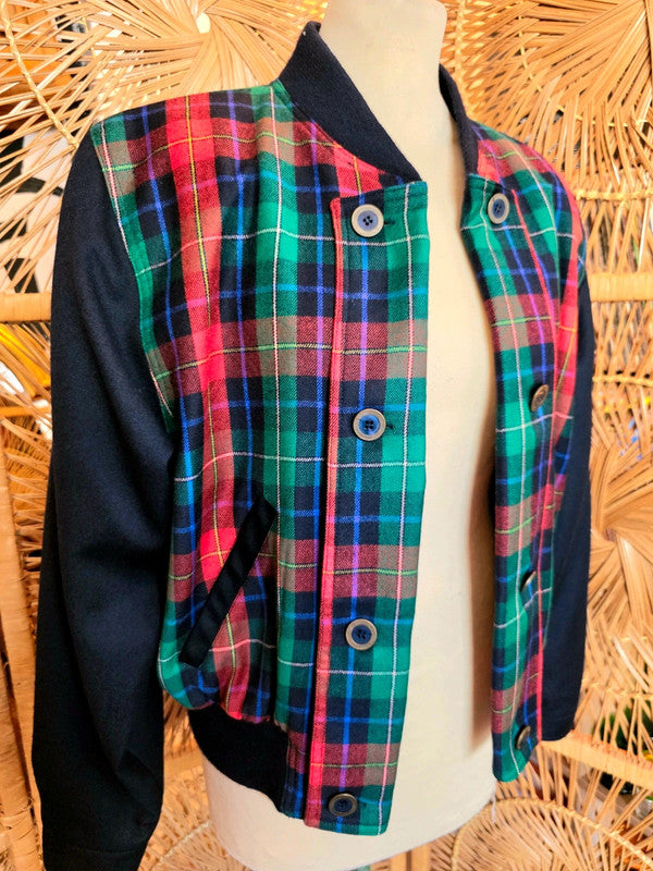 Vintage 80's Ricardo Rochelli Double Breasted Bomber Jacket
