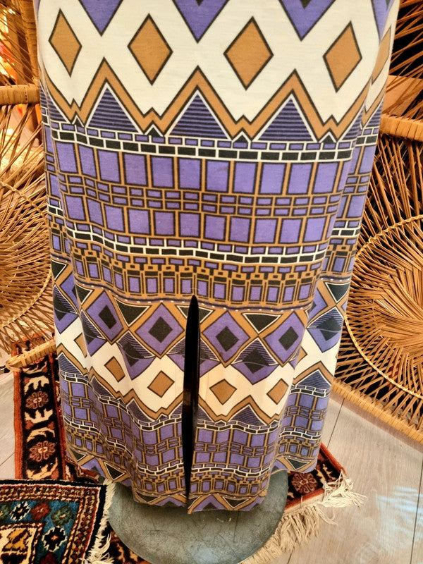Vintage 70's Art Deco Style Maxi Dress