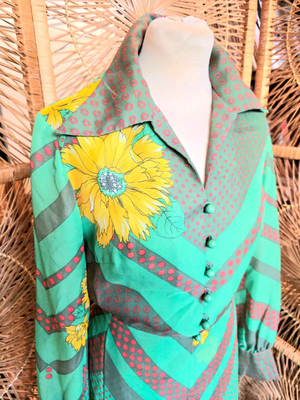 Vintage 70's Ein Fink Modell Maxi Dress