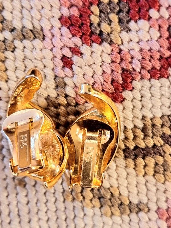 Vintage Soleil Clip-On Earrings