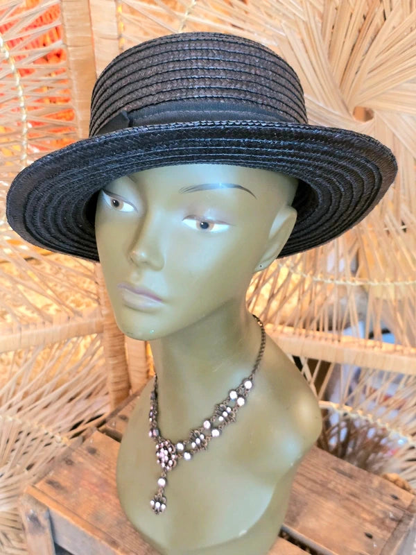Vintage 80s Straw Sun Hat