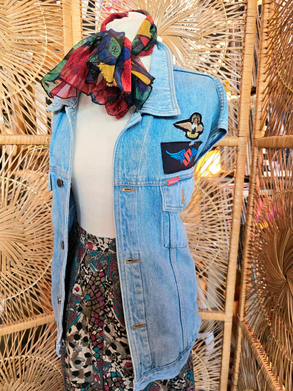 Vintage 80's Customised Denim Patchwork Jacket