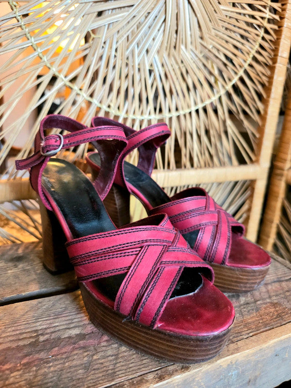 Vintage 70's Sandal Heels Shoes