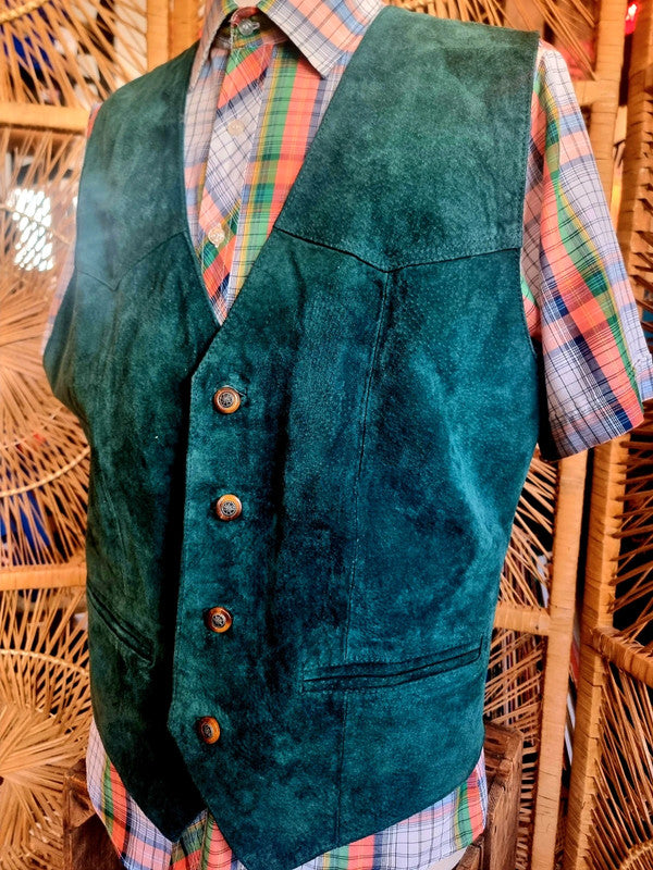 Vintage 80's Leather Waistcoat