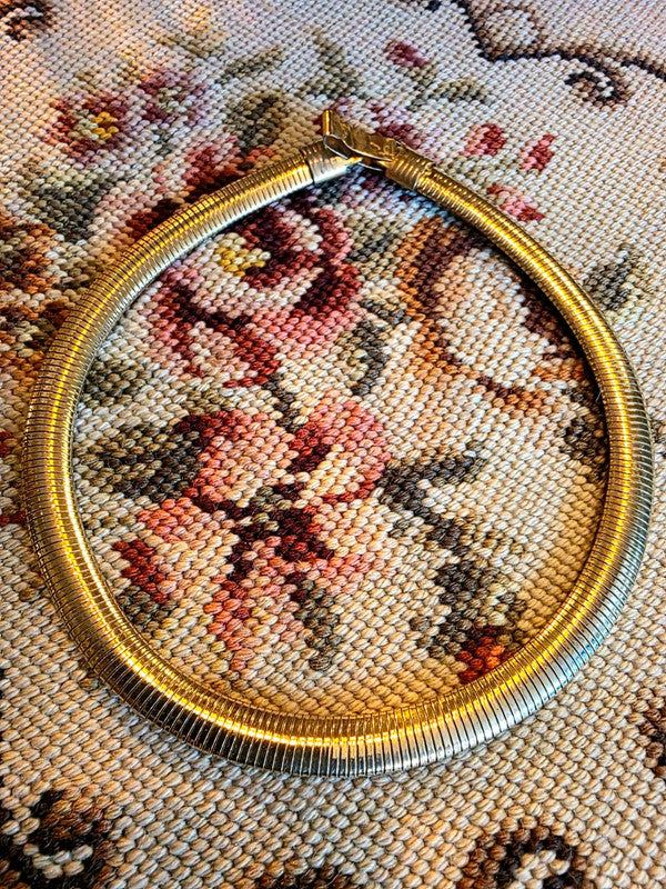 Vintage Gold-Plated Omega Style Necklace