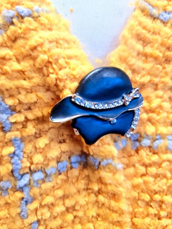 Vintage 80s Ladies Head Brooch