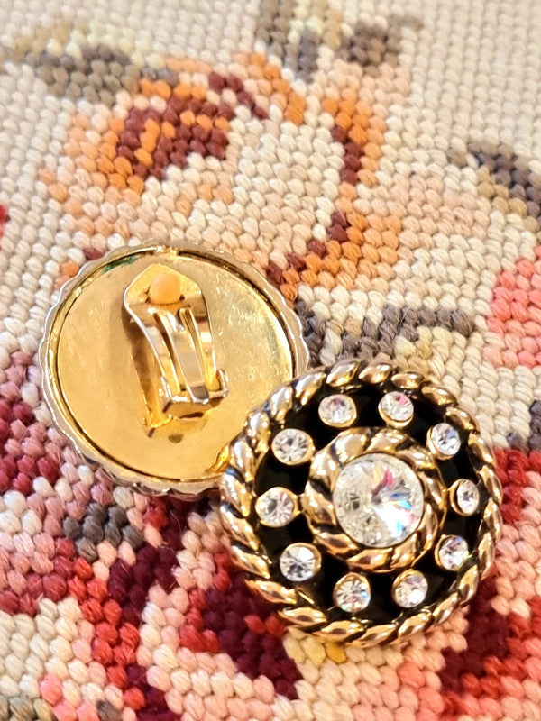 Vintage 80's Circle Clip-On Earrings