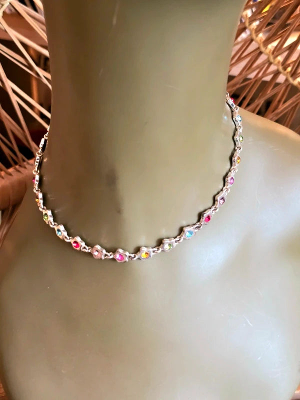 Vintage 90's Rhinestone Star Necklace