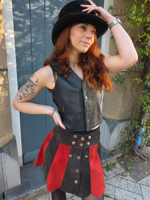 Vintage 80's / 90's Leather Crop Waistcoat