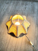 Vintage 70s Woven Boho Table Lamp -Tafellampen