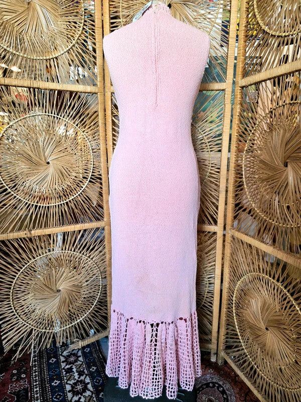 Vintage 40's / 50's Crochet Turtleneck Dress