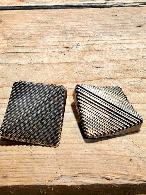 Vintage 80's Square Clip-On Earrings