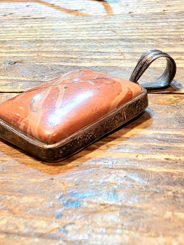Vintage Silver Red Jasper Pendant