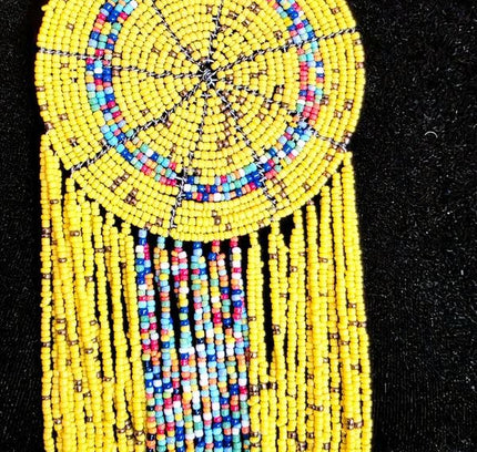 Brand New Beaded Fringe Pendant Necklace