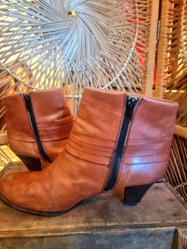 Vintage 80's Leather Ankle Boots