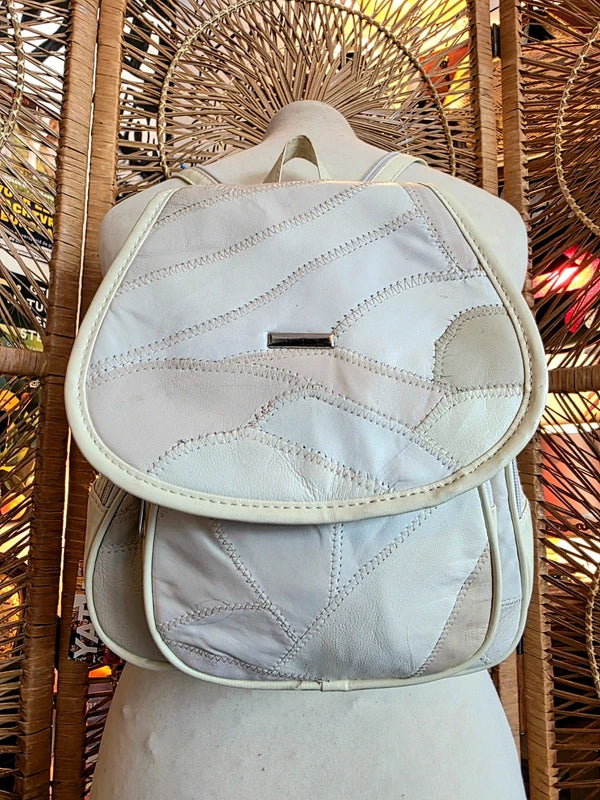 80s Deadstock Leather Patchwork Backpack