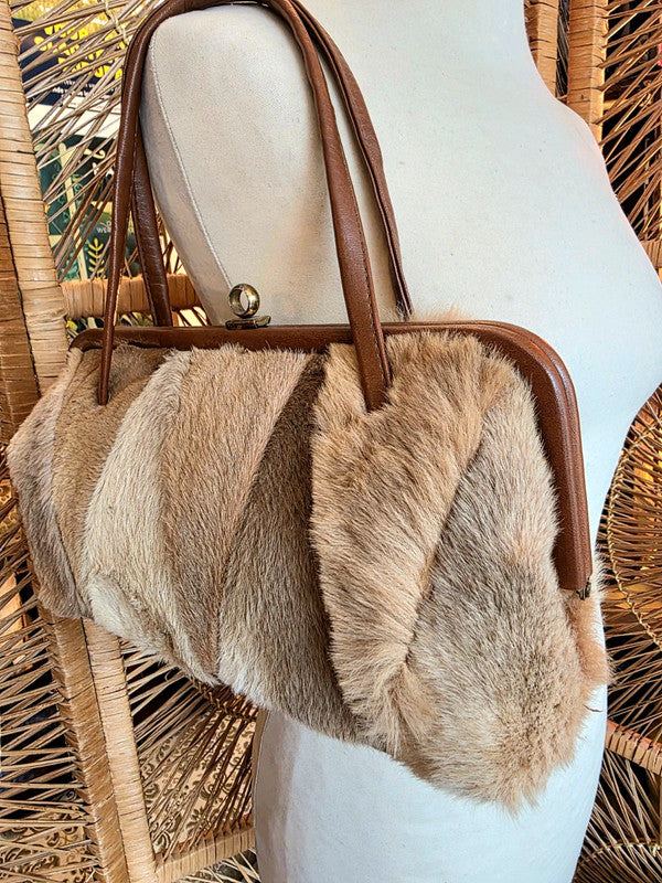 Vintage 70's Fur Shoulder Bag