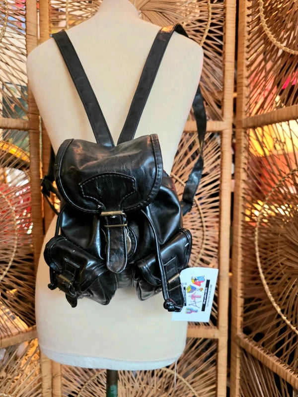 Vintage 80's Leather Backpack