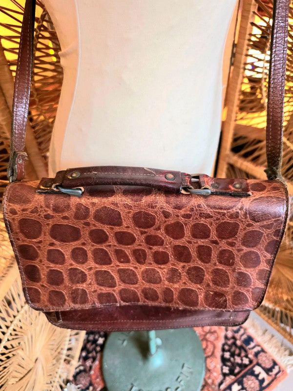 Vintage 80's Leather Shoulder Bag