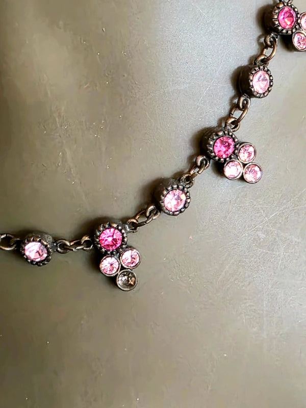 Vintage 80's Rhinestone Chain Necklace