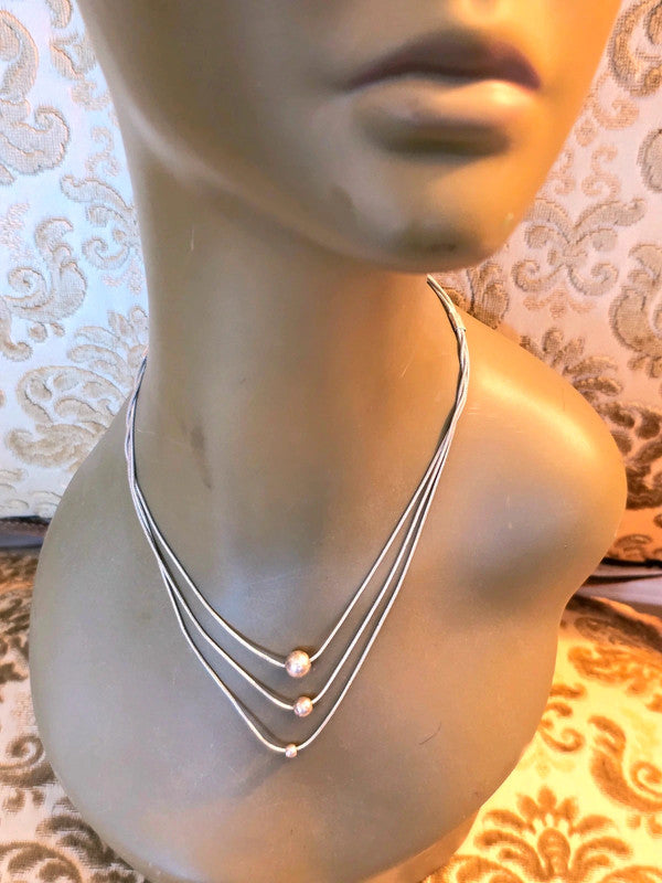 Vintage 80's Layered Silver Necklace