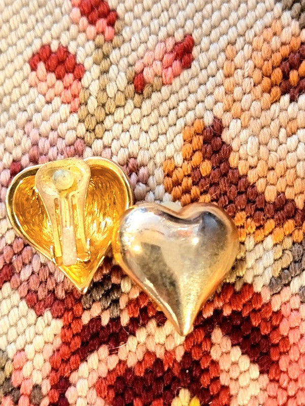 Vintage Heart Clip-On Earrings