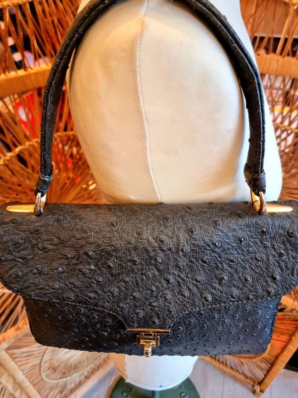 Vintage 1950's Ostrich Leather Hand Bag