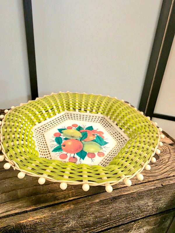 Vintage 60s Woven Fruit Basket