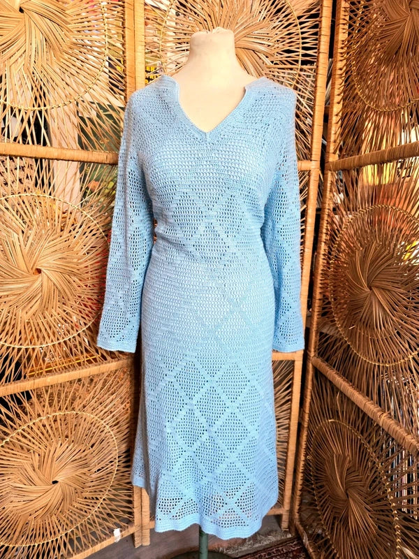 Vintage 70's Crochet Midi Dress