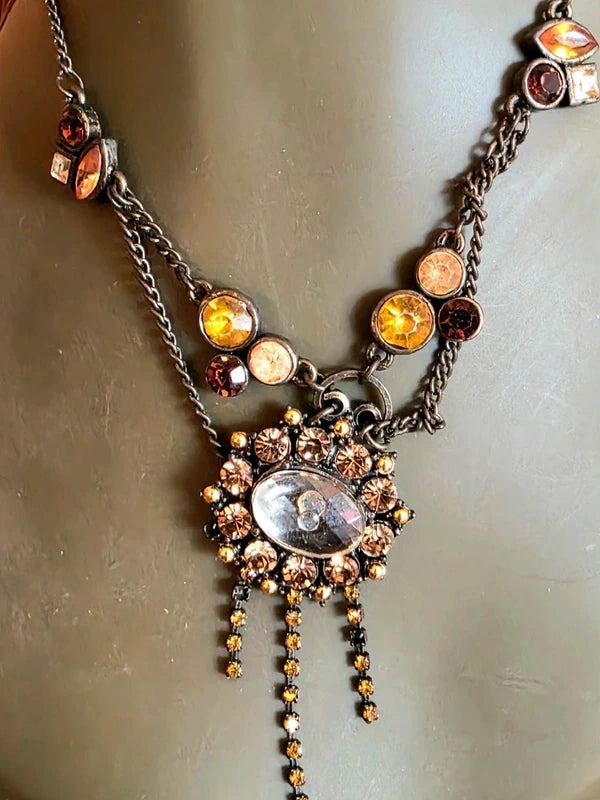 Vintage 70's Chain Rhinestone Necklace