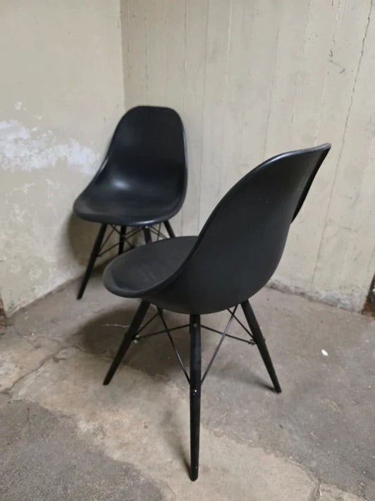 Vintage Eames Plastic Side Chair DSW Set of Two