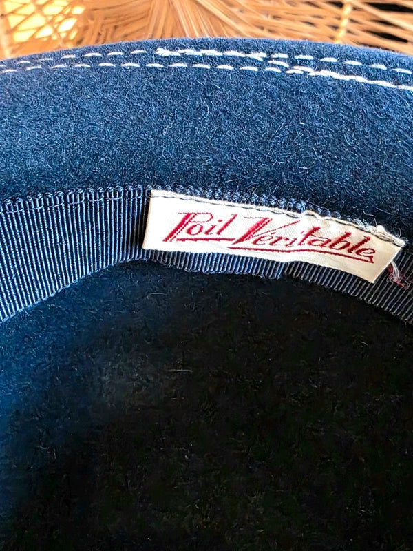 Vintage 70's Poil Veritable Bowler Hat
