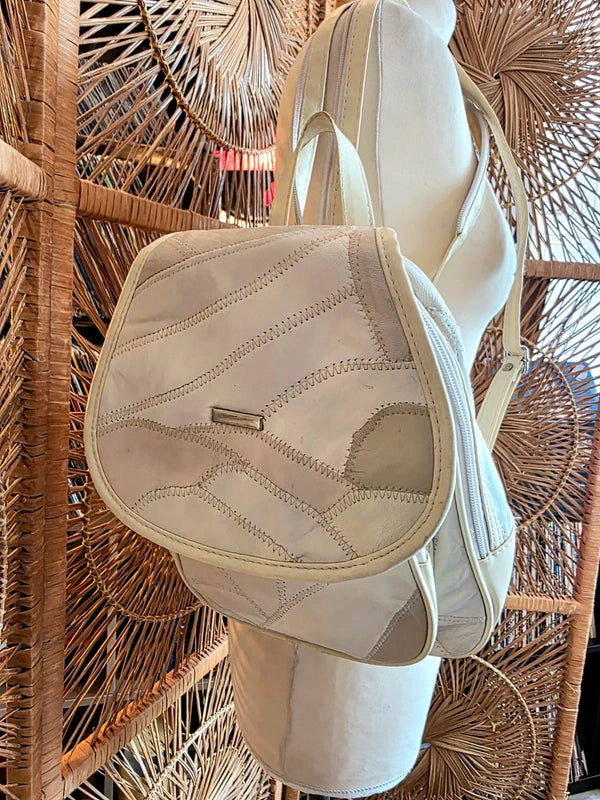 80s Deadstock Leather Patchwork Backpack