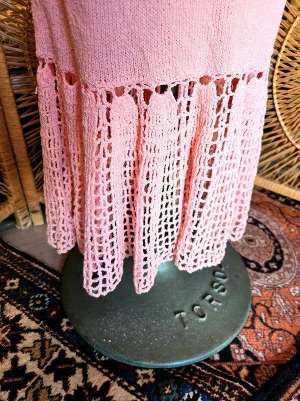 Vintage 40's / 50's Crochet Turtleneck Dress