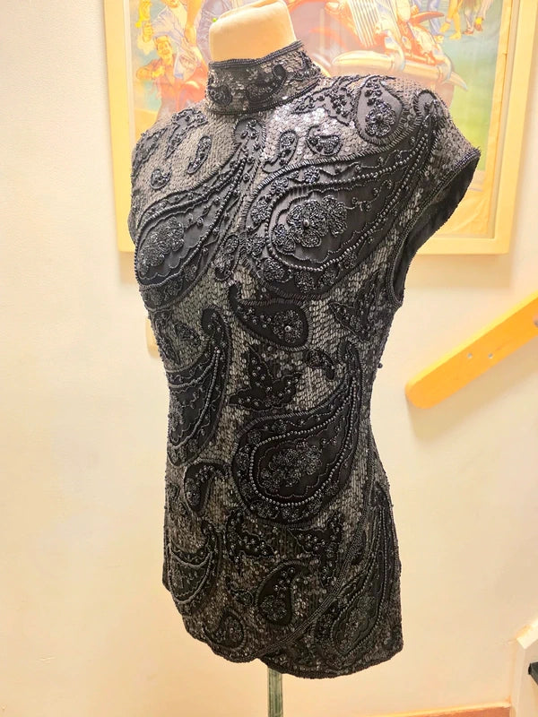 Vintage 80's Scarlet Rage Silk Tunic Dress