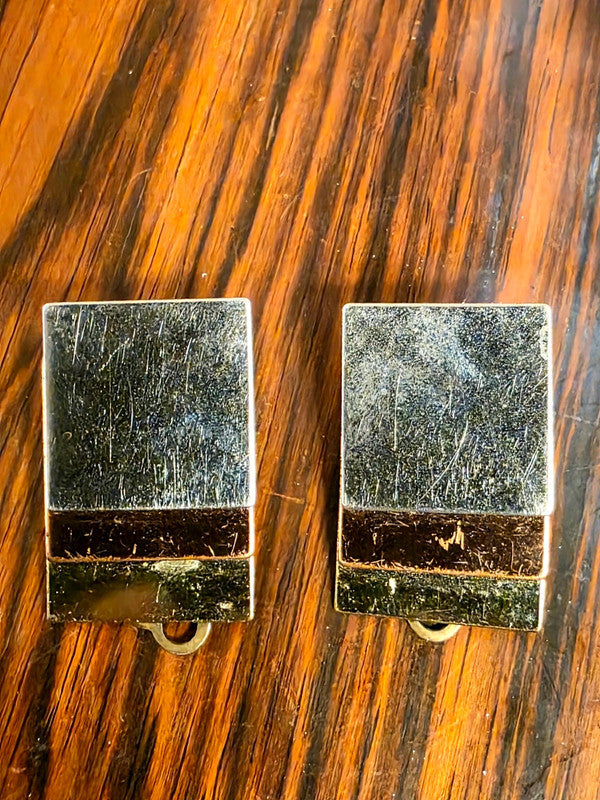 Vintage 1980s Art Deco style Clip On Earrings