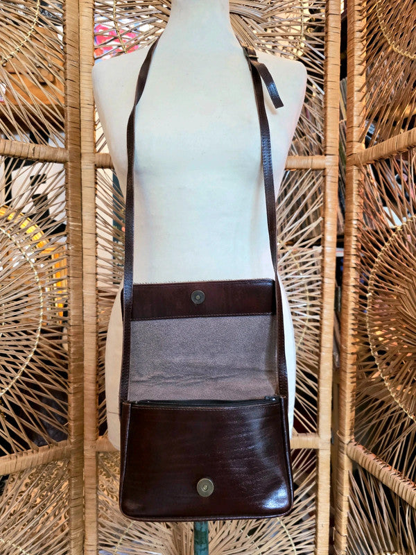 Vintage 70's Leather Crossbody Bag