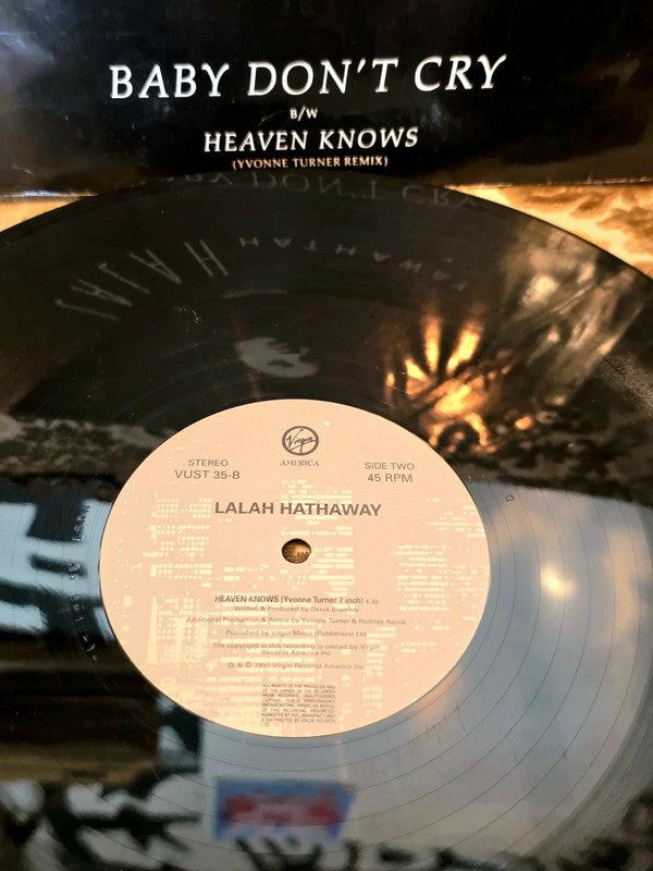 Lalah Hathaway – Baby Don't Cry / Heaven Knows Vinyl Record