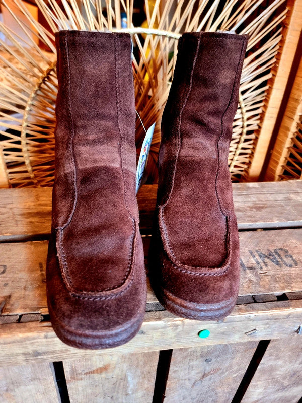 Vintage Bama Lams Sheepskin Shearling Ankle Boots