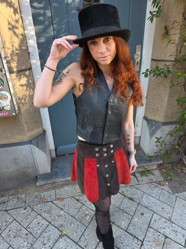 Vintage 80's / 90's Leather Crop Waistcoat
