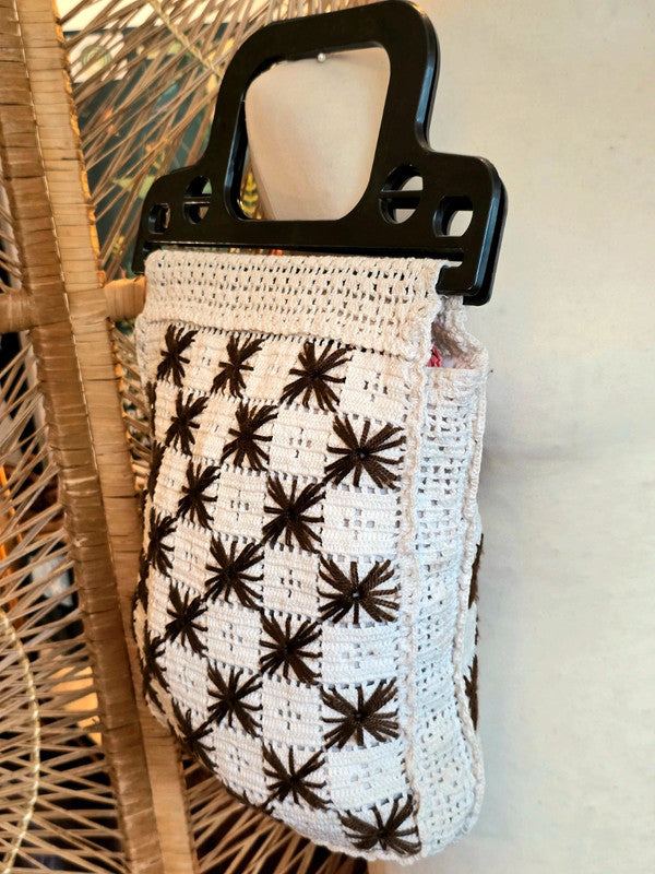 Vintage 70's Crochet Tote Bag