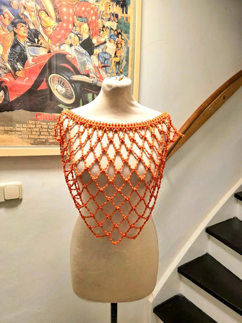 Vintage Inspired Traditional African Coral Necklace