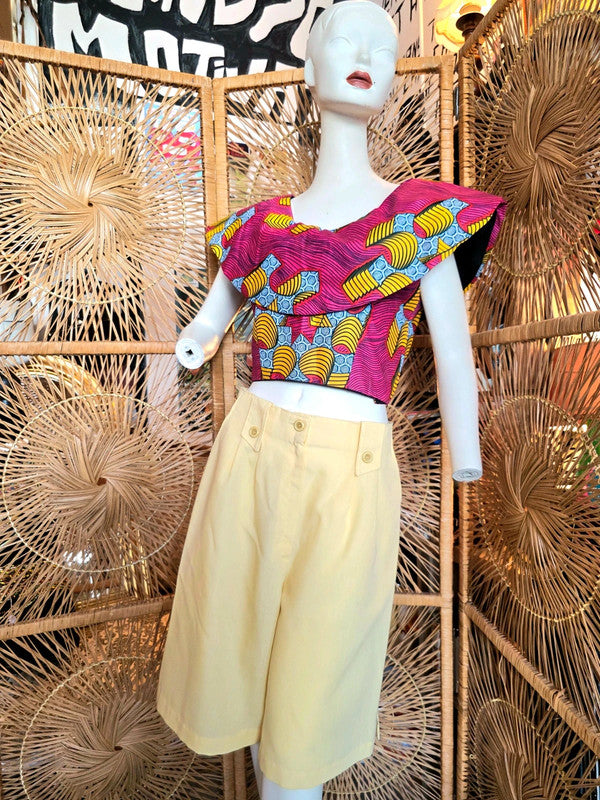 Vintage Vilsco Ankara Print Crop Top